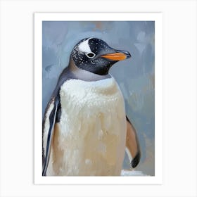 Adlie Penguin Signy Island Oil Painting 3 Art Print
