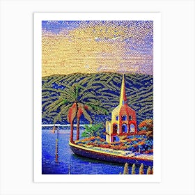 Cebu Philippines Pointillism Style Tropical Destination Art Print