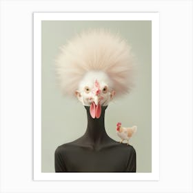 Ap Surreal Chicken Portrait 3 August 2024 Art Print