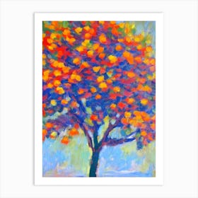 American Elm tree Abstract Block Colour Art Print