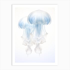Lions Mane Jellyfish Watercolour 6 Art Print