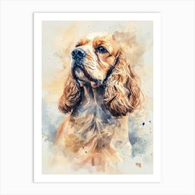 Cocker Spaniel Watercolor Painting 3 Art Print