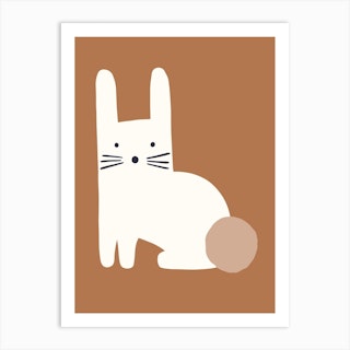 Scandi Rabbit Rust Art Print