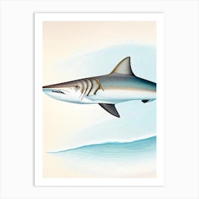 Whitetip Reef Shark Vintage Art Print