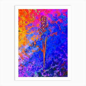 Turquoise Ixia Botanical in Acid Neon Pink Green and Blue n.0102 Art Print