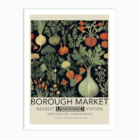 Borough Market 2 Vintage Underground Travel Poster Art Print