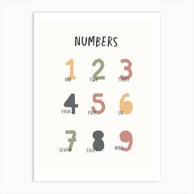 Numbers For Kids Art Print