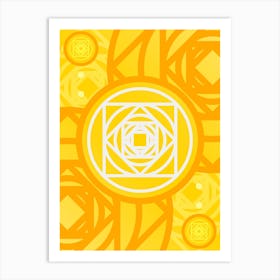 Geometric Abstract Glyph in Happy Yellow and Orange n.0072 Art Print
