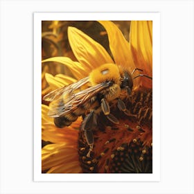 Africanized Honey Bee Realism Illustration 21 Art Print