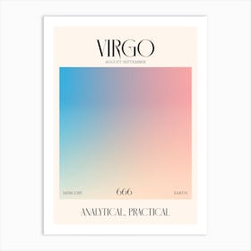 Virgo 2 Zodiac Sign Art Print