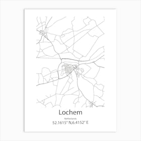 Lochem,Netherlands Minimalist Map Art Print