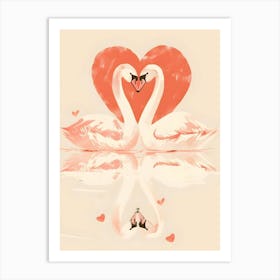 Swans In Love 2 Art Print