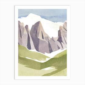 Dolomite Mountains watercolor Art Print