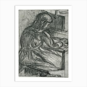 At The Loom (1909), Pekka Halonen Art Print