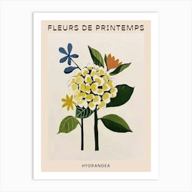 Spring Floral French Poster  Hydrangea 1 Art Print