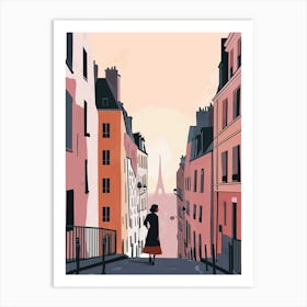 Paris Street Scene, Minimalism Art Print