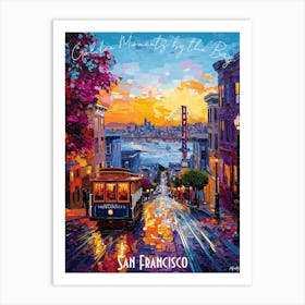 San Francisco Skyline, abstract cubism vibrant Poster Art Print