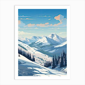 Snowbird Ski Resort   Utah, Usa, Ski Resort Illustration 3 Simple Style Art Print