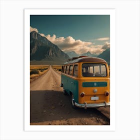 Vw Bus On The Road Art Print