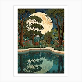 William Morris Moonlight Pool Art Print