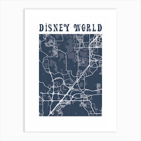 Disney World Florida Map Print 1 Art Print