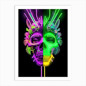 Neon Skull 31 Art Print