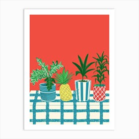 Potted Plants On A Table 1 Art Print