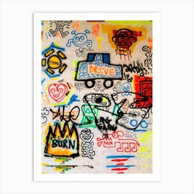 Drive Graffiti Collage Art Print