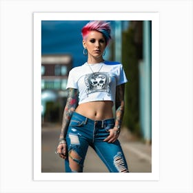 Pretty Punk Girl - Hall-O-Gram Creations 53 Art Print