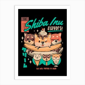 Shiba Inu Flavors - Cute Golden Retriever Dog Gift Art Print