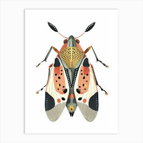 Colourful Insect Illustration Leafhopper 8 Art Print