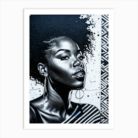 Graffiti Mural Of Beautiful Black Woman 1 Art Print