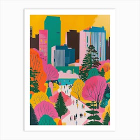 The Museum Of Modern Art New York Colourful Silkscreen Illustration 4 Art Print