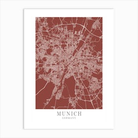 Munich City Map Art Print