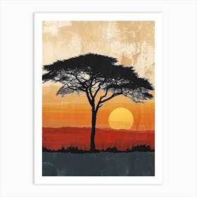 Sunset Acacia, Africa Art Print