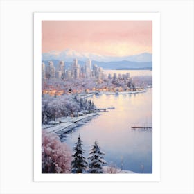 Dreamy Winter Painting Vancouver Canada 2 Art Print