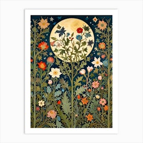 William Morris Moonlight Garden Art Print