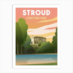 Stroud Stratford Park Museum Lake Art Print