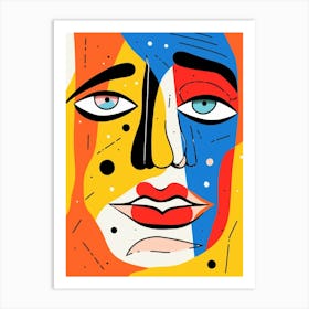 Picasso Inspired Geometric Face 5 Art Print
