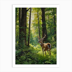 Deer In The Woods Art Print