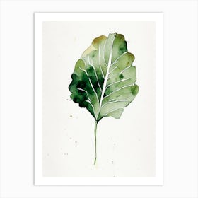 Turnip Leaf Minimalist Watercolour 1 Art Print