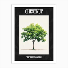 Chestnut Tree Pixel Illustration 3 Poster Art Print