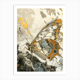 Butterfly Precisionist Illustration 3 Art Print