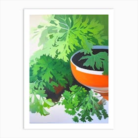 Parsley Spices And Herbs Oil Painting Art Print