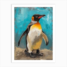 Galapagos Penguin Cooper Bay Colour Block Painting 1 Art Print