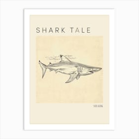 Vintage Shark Illustration 1 Poster Art Print