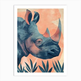 Rhino In Pink Art Print