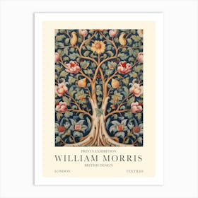 William Morris London Exhibition Poster Tree Of Life Blue Art Print