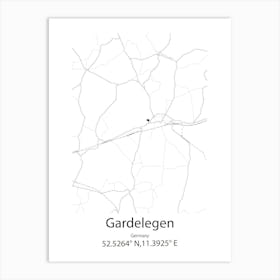 Gardelegen,Germany Minimalist Map Art Print