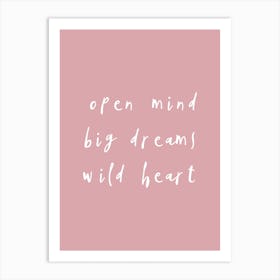 Wild Heart Statement Pink Art Print